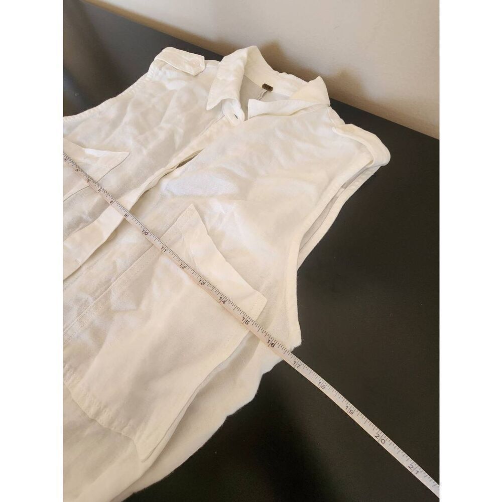 Young Fabulous and Broke YFB  white linen blend romper size small - Picture 9 of 9